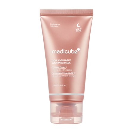 MEDICUBE Viso GLASS GLOW - Collagen Night Wrapp Mask 75ml - Maschera Idratante