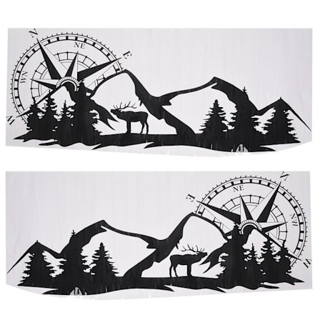RV Husbil Universal Kaross Klistermärke DIY Kompass Navigering Djur Dekal Klistermärke Dekoration för Bil