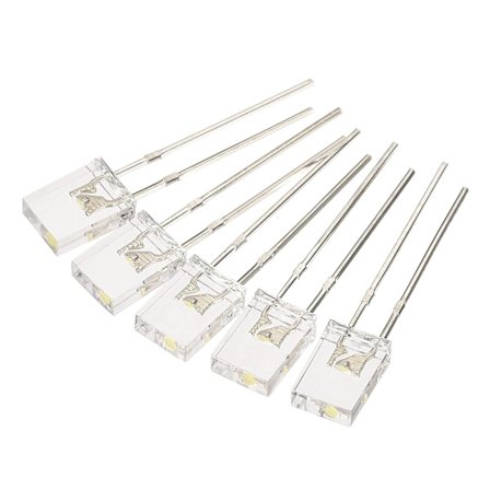 2x5x7mm x LED-lamppu, 150 kpl suorakulmainen kirkas LED elektroniselle komponentti-indikaattorille, valkoinen