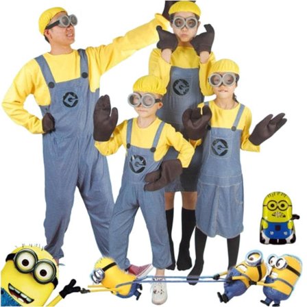 Anime Minion Hela Familien Cosplay Kostume Dreng Pige Kjole Jumpsuits Mænd But S