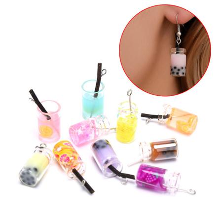 10 St/ Set Mixed Milk Tea Resin Charms Craft Diy Örhängen Pendan