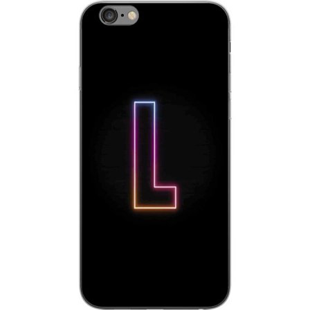 Yhteensopiva Puhelinkuori Apple Apple iPhone 6 Plus Minimaalinen neonkirjain L pehmeästi vaihtuvassa värivalossa mustaa taustaa vasten, puhdas graaf