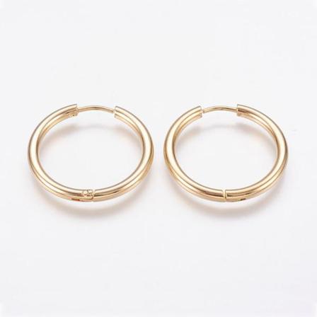 1par 12 Mm Hoops Örhängen I Guldpläterad 316l Kirurgiskt Stål