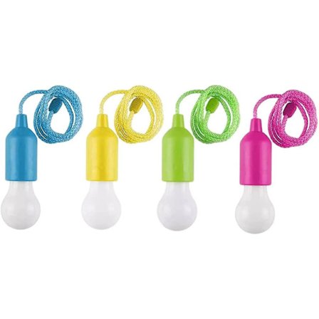 LED Draglampslampa Bärbar Hängande Batteridriven Campinglampa Glödlampa 4 ST (Inget Batteri) Batteridriven Draglampslampa Campinglampa