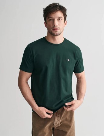 GANT Reg Shield Ss T-Shirt - Green - XL