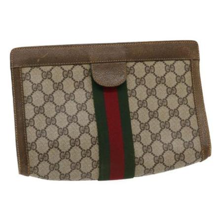 Gucci Vintage, Pre-owned Clutch Beige, Dames, Maat:ONE Size,Canvas