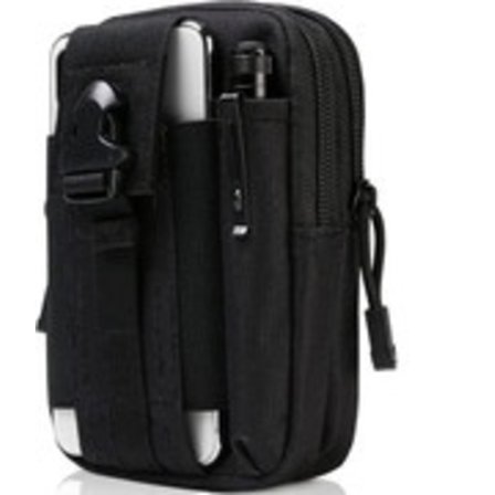 Taktisk midjeveske, nylonbelteveske | Svart | Multifunksjonell dingspose for telefon, utendørs, fotturer