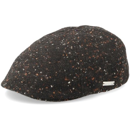 Seeberger - Tweed Fabric Ivy Cap Nut Brown Flat Cap Flatcap Brown Cap - @ Hatstore