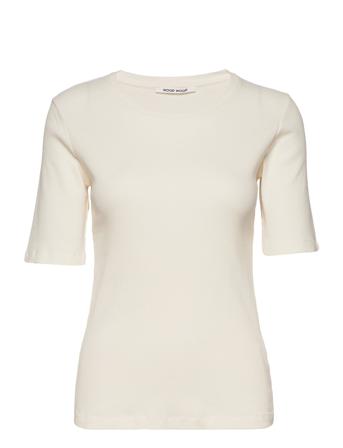 Mona Fine Rib Jersey T-Shirt T-shirts & Tops Short-sleeved Kermanvärinen Wood Wood