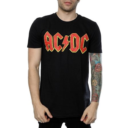 AC/DC Herr T-shirt i bomull med logotyp XL Svart/Röd