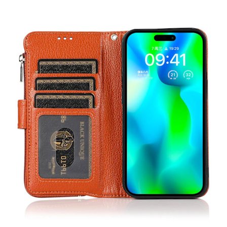 Plånboksfodral med Dragkedja - Fodral till iPhone 15