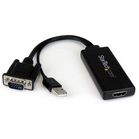 StarTech VGA to HDMI Adapter with USB Audio - VGA to HDMI Converter for Your Laptop / PC to HDTV - AV to HDMI Connector (VGA2HDU) - Videokonverter -