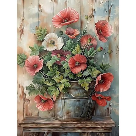 5D Diamantmaleri Sæt til Voksne, Blomster Diamantkunst for Begyndere, DIY Fuld Rund Bor Maleri med Diamanter Dot Gem Kunst for Voksne, Hjem 