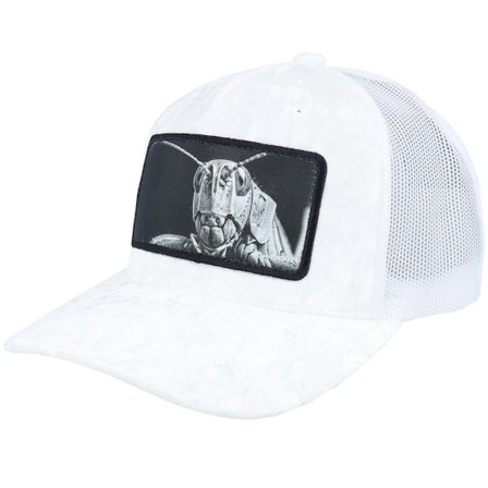 Calza Pennello - White - trucker - Cap - Grasshopper Big Patch White Velvet Trucker - Hatstore