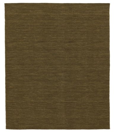 Plain (Single Colored) Large Handloom Flat Rug - Olive Green 250X300 Wool, In Modern Style