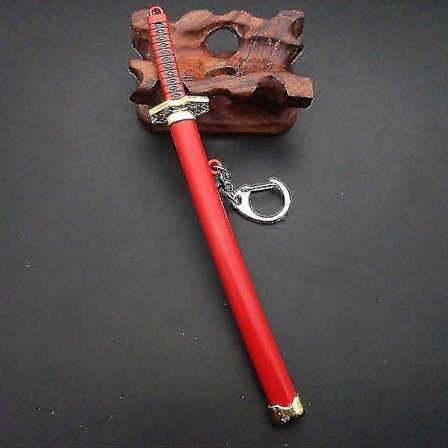 Anime Kniv One Piece Hokage Zoro Snö Kniv Spänne Nyckelring Tre Svärd 15cm Samurai Slida Vapen Modell