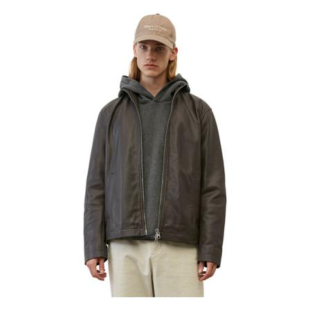 Marc O'Polo Leather jacket , Bruin , Heren , Maat: 3XL