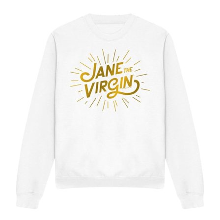 Jane the Virgin Unisex Vuxen Golden Logo Sweatshirt M Vit