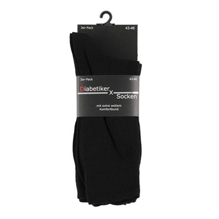 Diabetes-sokker 43-46 3-pak - Sort