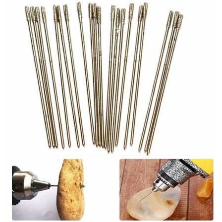 Smykkebor - 20 stk./pakke 1 mm belagt diamantlapidarbor