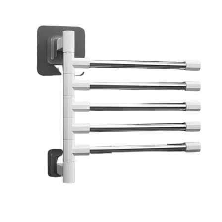 Badrum handduk ställ roterbar handduk hållare utrymme aluminium 2/3/4/5-bar handduk hängare kök hylla