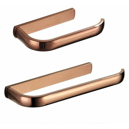 2 stk. veggmontert håndkleholder i roségull, håndkleholder for rullpapir