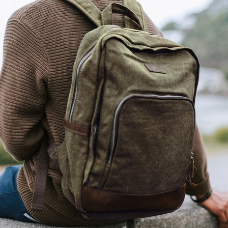 Sagan Green & Brown Backpack for Men - Backpacks