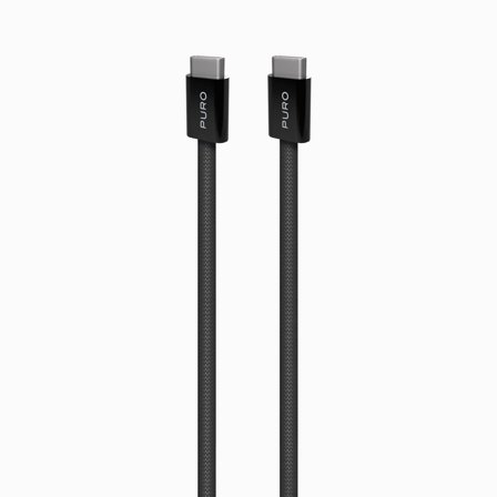 PURO Braided Cable FABK4 USB-C to USB-C, 1.5m 60W 480mbps, black