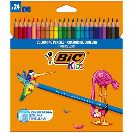 BIC Crayons de couleur Kids Tropicolors (+5 ans) Lot de 24