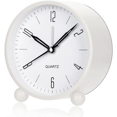 Herätyskello, Super Silent Non Ticking Pieni kello yövalolla, paristokäyttöinen, yksinkertainen muotoilu