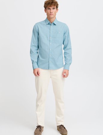 Casual Friday Cffreddi Ls Small Striped Shirt - Blue - XXL