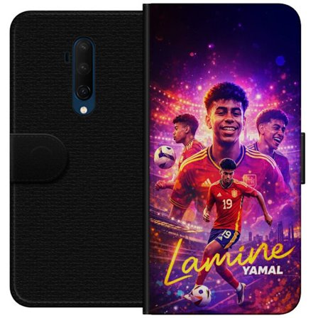 Yhteensopiva Lompakkokotelo OnePlus OnePlus 7T Pro Lamine Yamal jalkapallo juliste Espanjan maajoukkueen pelipaidassa dynaamisella liikkeellä, värik