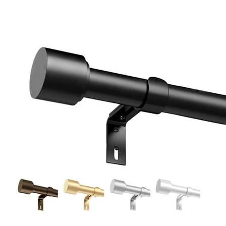 Udtrækkelig gardinstang 46-71 cm mat sort robust simpelt design