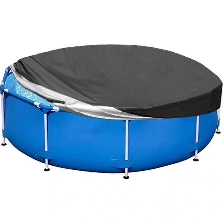 TCGG Pool Cover, 244cm Rundt Pool Cover, Over Jord Pool Vinter Cover, Foldbart Vandtæt og Støvtæt Pool Cover