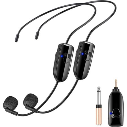 2,4G Trådlös Mikrofon Lärarförstärkare Huvudmonterad Mikrofon Lämplig för Blandningsstation Högtalare, Hörlurar, Scenföreläsare, Turguider