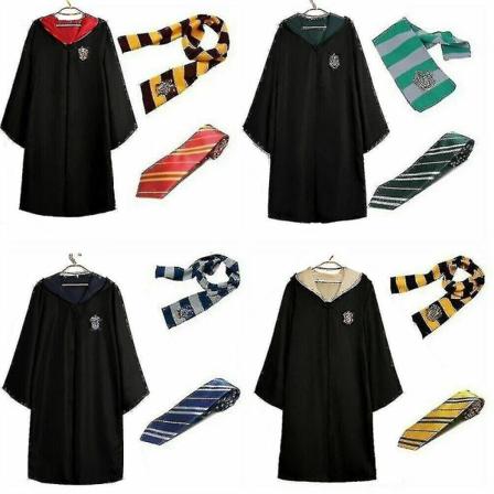 Barn Harry Potter 3st Set Cosplay Costume_s Red XL Blue XXL