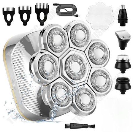 Elektrisk rakapparat - TD - 8D - Vattentät IPX6 - Multifunktionell - Tvättbart huvud