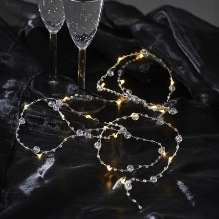 Star Trading - Lysslynge batteri 728-35 Dewdrop Transparent 20 Sølv