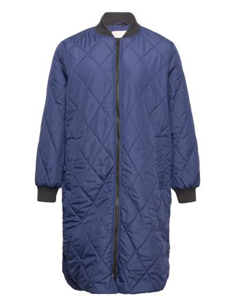 Carcarrot New Ls Long Quilted Jacket Otw Vattert Jakke Blå ONLY Carmakoma