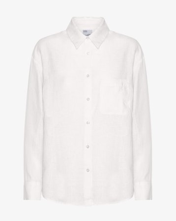 Linen Oversized Shirt - Optical White L