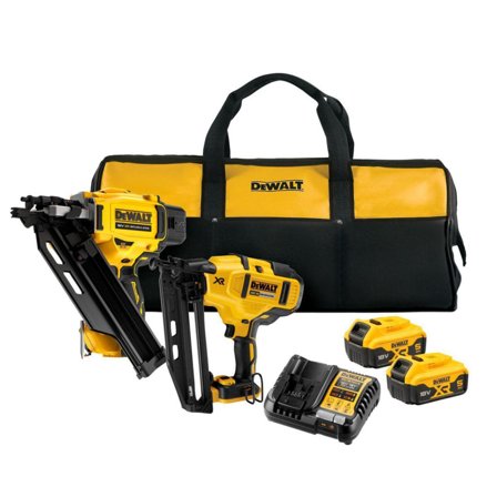 Dewalt DCK246P2-QW Spikpistolpakke med batteri og oplader, Maskiner