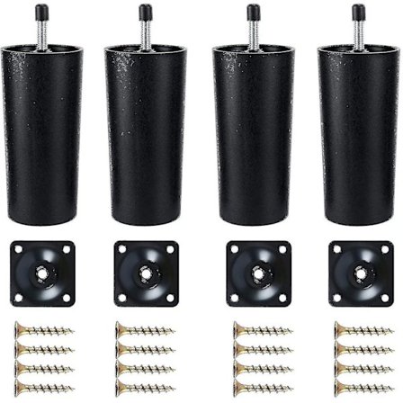 Sofa ben i plast, 4-pakning Erstatningsben for sofa Møbelben med monteringsplater