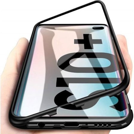 Coque til Samsung Galaxy S10 PLUS - Magnetisk sort cover 360 beskyttelse metal bagrude modstandsdygtig