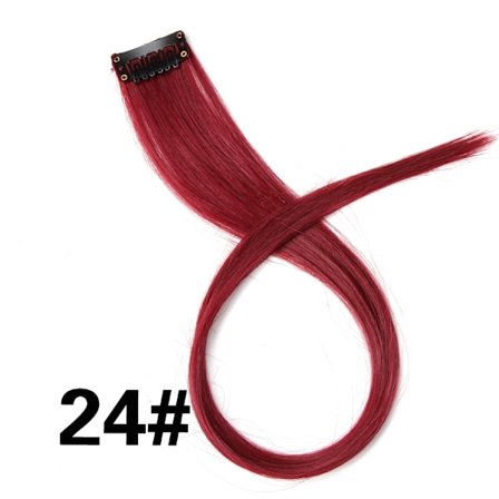 Leeons Clip In Hair Extensions 20 Inch Colorful Synthetic Ombre Rosa Lila Hairpieces Straight Party Highlights Extension