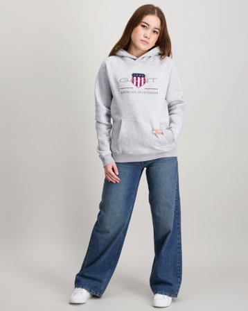 GANT ARCHIVE SHIELD HOODIE Gris Sweats à capuche Fille - Kids Brand Store
