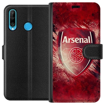 Kompatibelt Plånboksfodral till Huawei Huawei P30 lite Arsenal Football