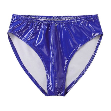 Wet look truser for menn med elastisk linning og lakkskinn