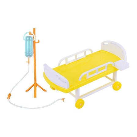 1 Sett med Simulert Sykehus Seng og Infusjonsflaske Lekehus Leke Sett