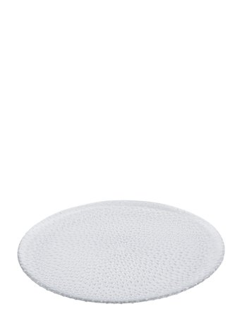 Raw Glass Beads - Flad Tallerken Clear 1 Stk 22,5 Cm Grey Aida