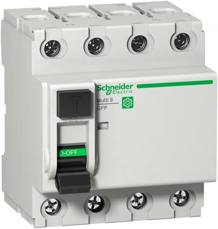 Schneider Electric Multi 9 GFP Jordfeilbryter A-SI, 4-polet 100 A, 86 mA, Stikkontakter & kabler